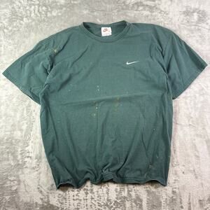 Vintage 90s Nike Swoosh T-Shirt Adult Small Green Made In USA Mens XL